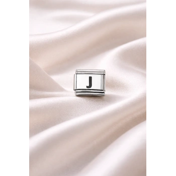 Nomination Uyumlu J Harf Charm | Çelik Bileklik Aksesuarı | Kişiye Özel Harf Modülü | Minimal & Şık Tasarım