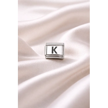 Nomination Uyumlu K Harf Charm | Çelik Bileklik Aksesuarı | Kişiye Özel Harf Modülü | Minimal & Şık Tasarım