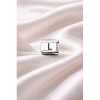 Nomination Uyumlu L Harf Charm | Çelik Bileklik Aksesuarı | Kişiye Özel Harf Modülü | Minimal & Zarif Tasarım
