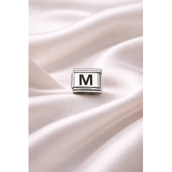 Nomination Uyumlu M Harf Charm | Çelik Bileklik Aksesuarı | Kişiye Özel Harf Modülü | Minimal & Şık