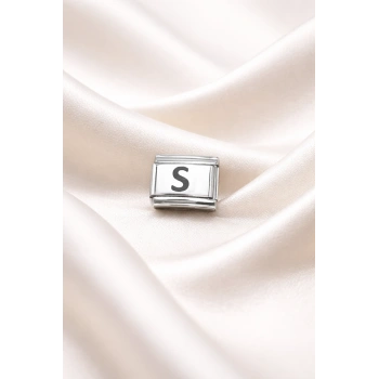 Nomination Uyumlu S Harfli Charm – Paslanmaz Çelik, Kişiye Özel Harfli Bileklik Aksesuarı