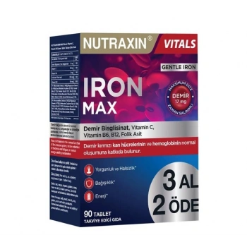 Nutraxin Iron Max 90 Tablet - 3 Al 2 Öde