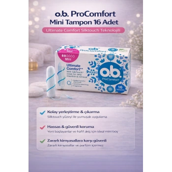 o.b. ProComfort Mini Tampon 16Lı 1 Paket Ultimate Comfort Silktouch Teknolojili
