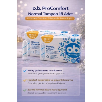 o.b. ProComfort Normal Tampon 16Lı 2 Paket Ultimate Comfort Silktouch Teknolojili