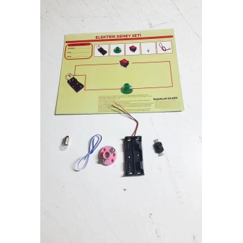 Okul Deney Seti - Elektrik Seti Ampul - Pil Yatağı - Duy -Düğme Seti