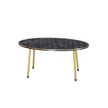 Orta Sehpa Bendir Elips Metal Ayak Çift Gold