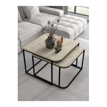 Orta Sehpa Damla İkili Lüx Traverten