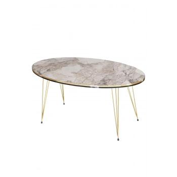 Orta Sehpa Elips Çift Gold Efes Tel