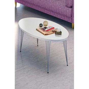 Orta Sehpa Elips Gümüş Beyaz Tel