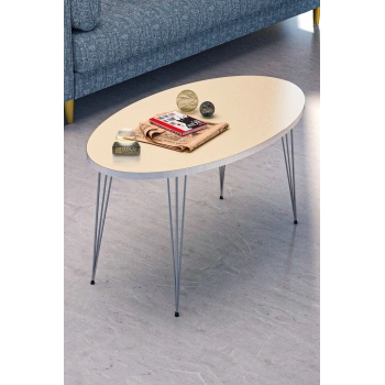 Orta Sehpa Elips Gümüş Krem Tel