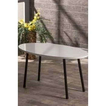 Orta Sehpa Elips Metal Ayak  Beyaz