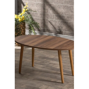 Orta Sehpa Elips  Torna Ayak  Ceviz Ahşap