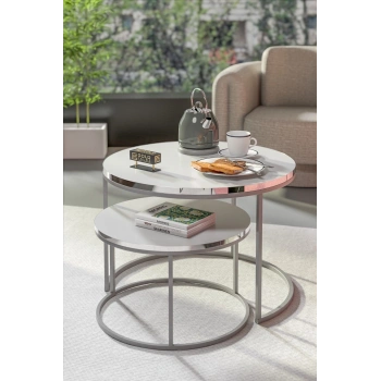 Orta Sehpa Ikili Lüx Specıal Gümüş Beyaz