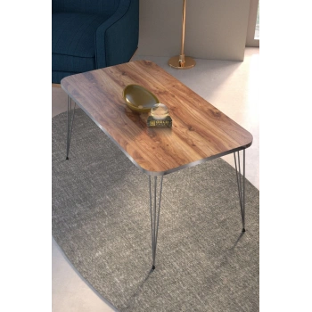 Orta Sehpa Kare Gümüş Ceviz Tel