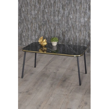 Orta Sehpa Kr Siyah Metal Ayak Çift Altın Bendir