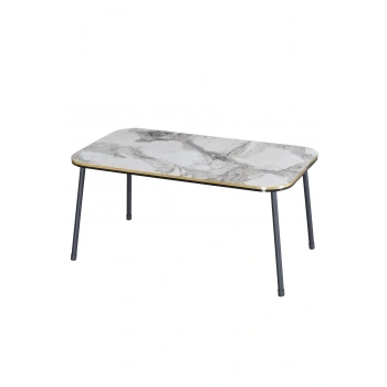 Orta Sehpa Kr Siyah Metal Ayak Çift Altın Efes