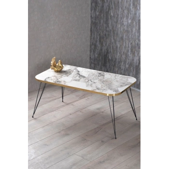 Orta Sehpa Kr Siyah Tel Ayak Altın Efes