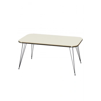 Orta Sehpa Kr Siyah Tel Ayak Çift Altın Krem