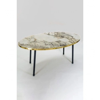 Orta Sehpa Siyah Metal Ayak Elips Efes GOLD