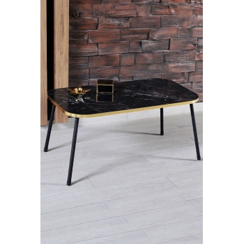 Orta Sehpa Siyah Metal Ayak Kr Altın Bendir