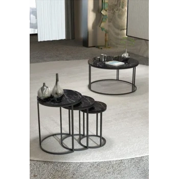 Orta Sehpa Tekli Ve 3Lü C Zigon Sehpa Kombin Set Bendir