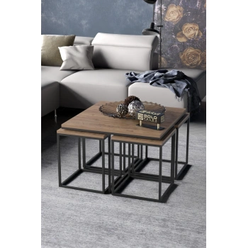 Orta Sehpa Ve Zigon Sehpa 5li Lüx Set Ceviz