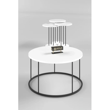 ORTA SEHPA VE ZİGON SEHPA TERRA SET BEYAZ