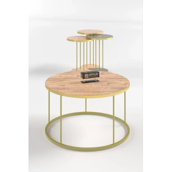 ORTA SEHPA VE ZİGON SEHPA TERRA SET GOLD ANTRASİT CEVİZ