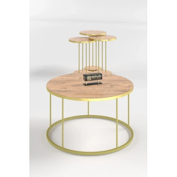 ORTA SEHPA VE ZİGON SEHPA TERRA SET GOLD CEVİZ