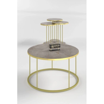 ORTA SEHPA VE ZİGON SEHPA TERRA SET GOLD GORDİON