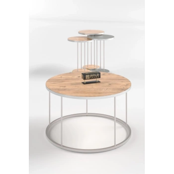 ORTA SEHPA VE ZİGON SEHPA TERRA SET GÜMÜŞ ANTRASİT CEVİZ