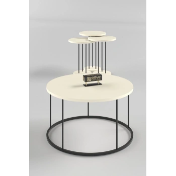 ORTA SEHPA VE ZİGON SEHPA TERRA SET KREM