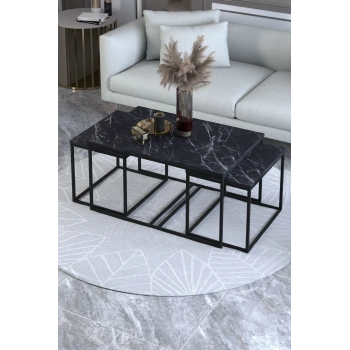 Orta Sehpa Ve Zigon Yan Sehpa Flora Set Bendir