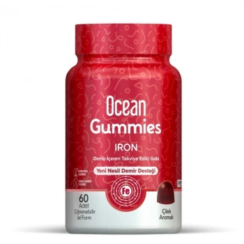Orzax Ocean Gummies Iron 60 Adet Çilek Aromalı Çiğnenebilir Jelform