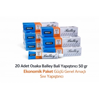 Osaka Balley Bali Yapıştırıcı 50 Gr x 20 Adet Ekonomik Paket Güçlü Genel Amaçlı Sıvı Yapıştırıcı