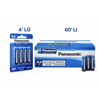 Panasonic AA Kalem Pil Zinc Carbon R6 1.5V General Purpose 4lü 1Paket