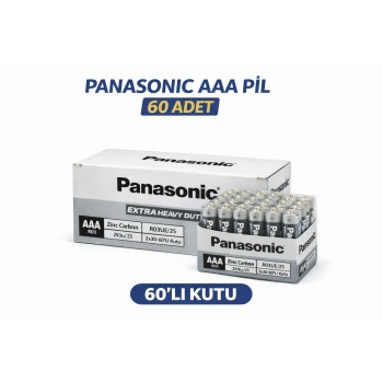 Panasonic AAA R03 İnce Pil Zinc Carbon Extra Heavy Duty 2’li 30 Paket