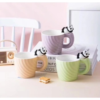 Panda Motifli Seramik Kupa Bardak