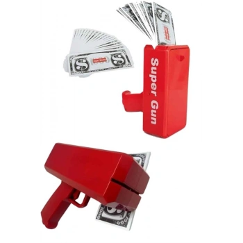 Para Saçma Tabancası Kırmızı Para Fırlatma Oyuncağı Parti Eğlencesi