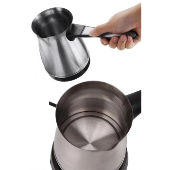 Paslanmaz Çelik Türk Kahvesi Makinesi 6 Fincan Kpasiteli Elektrikli Cezve