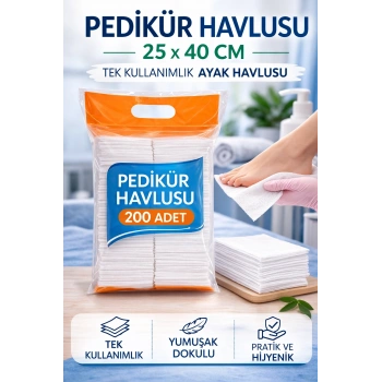 Pedikür Havlusu 25 x 40 cm Tek Kullanımlık Ayak Havlusu 200 Adet