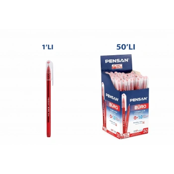 Pensan Büro 2270 Kırmızı Tükenmez Kalem 1.0 mm Medium Yerli Üretim 1 Adet