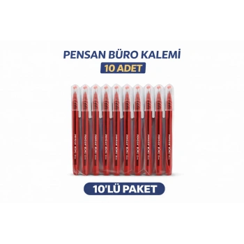 Pensan Büro 2270 Kırmızı Tükenmez Kalem 1.0 mm Medium Yerli Üretim 10 Adet
