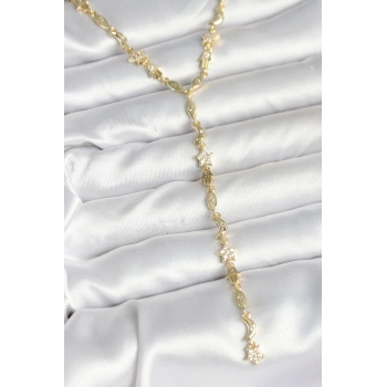 Pirinç Gold Renk Kadın Manifest Kolye