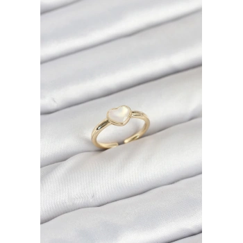 Pirinç Gold Renk Kalpli Kadın Yüzük