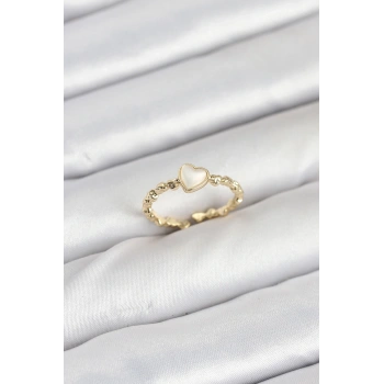 Pirinç Gold Renk Kalpli Model Kadın Yüzük