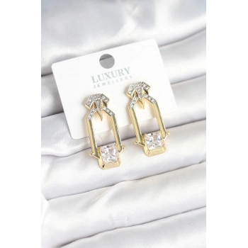 Pirinç Gold Renk Vintage Kadın Küpe