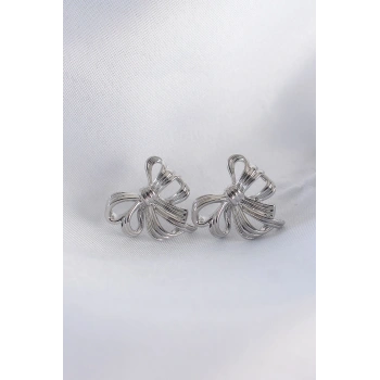 Pirinç Gümüş Renk Fiyonk Küpe