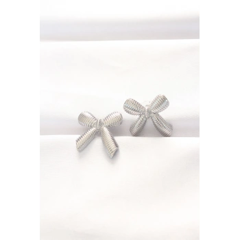 Pirinç Gümüş Renk Fiyonk Küpe