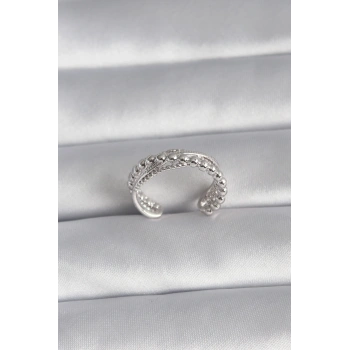 Pirinç Gümüş Renk Kadın Yüzük